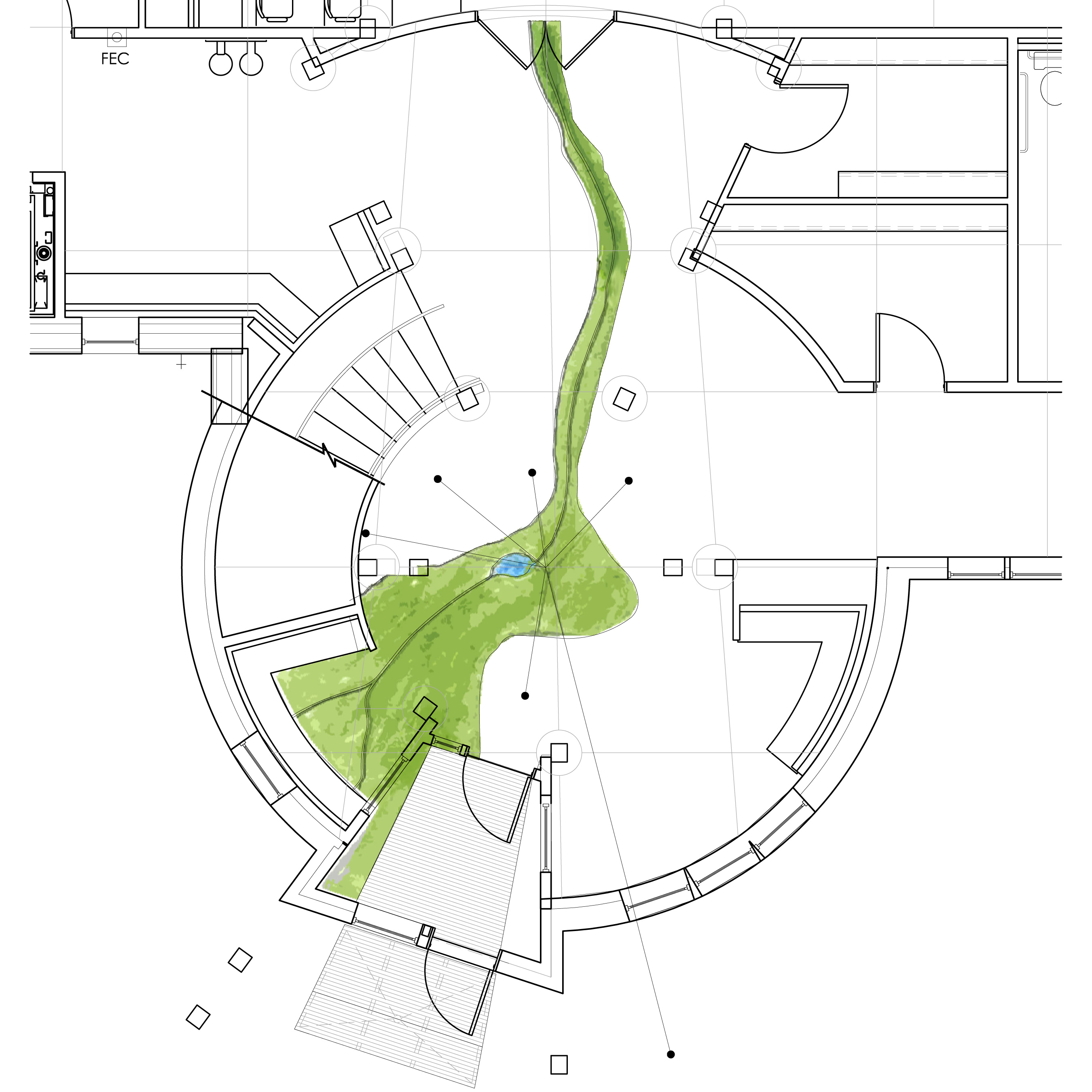 plan view rendering north country school